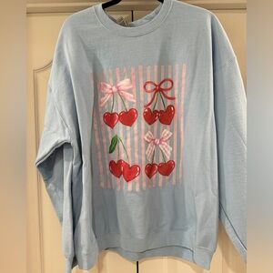 Cherry Heart Graphic Sweatshirt